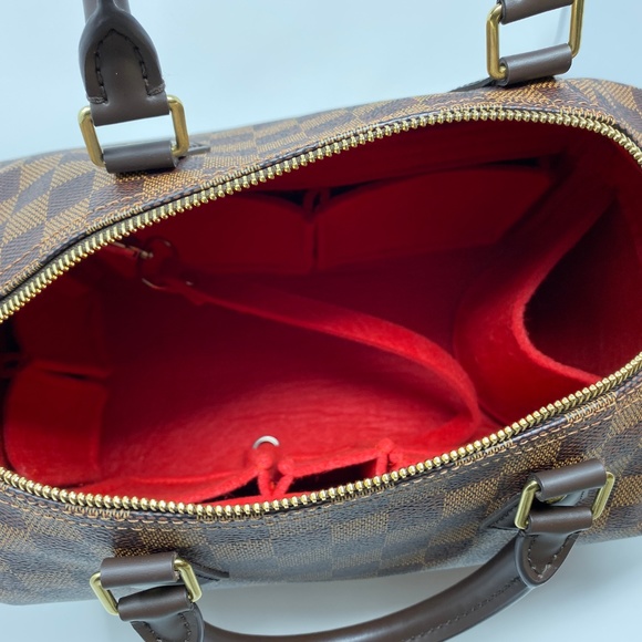 💎Louis Vuitton Speedy 35 Purse Organizer Insert Damier Abene Red 🔥 - Picture 5 of 8